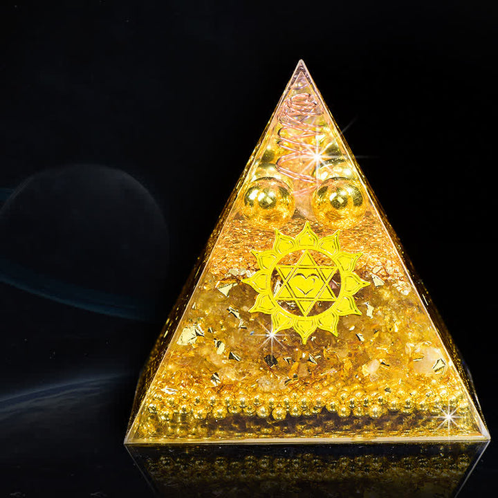 Olivenorma "Wealth Attracting" Citrine Clear Crystal Orgone Pyramid - image 4