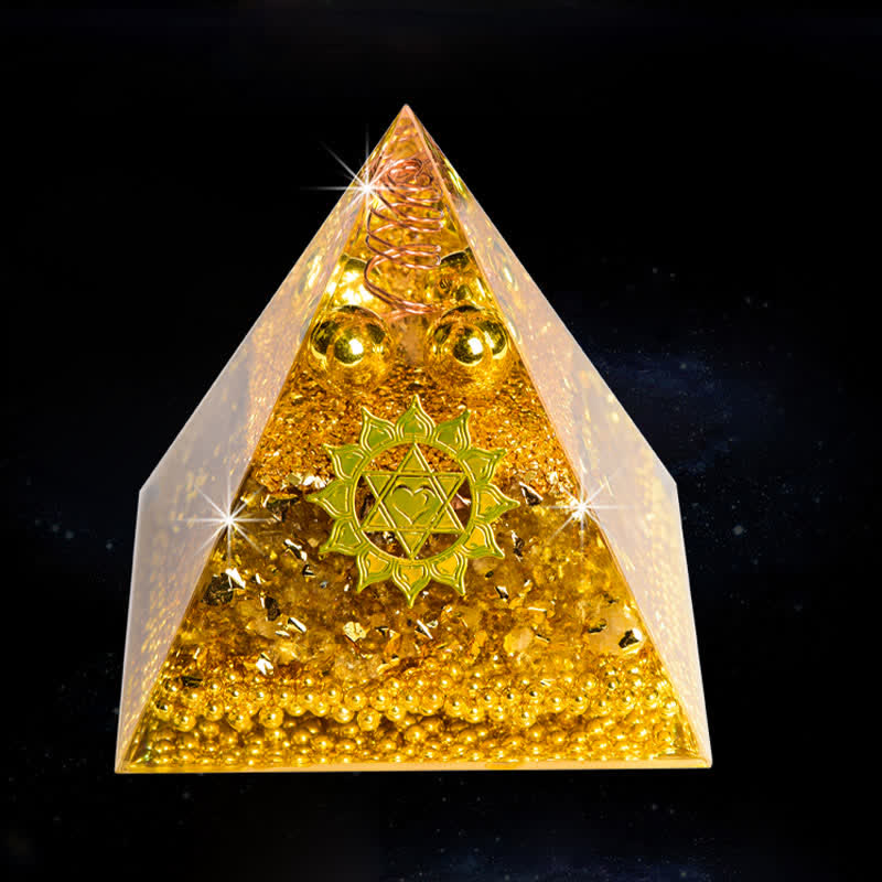 Olivenorma "Wealth Attracting" Citrine Clear Crystal Orgone Pyramid - image 8