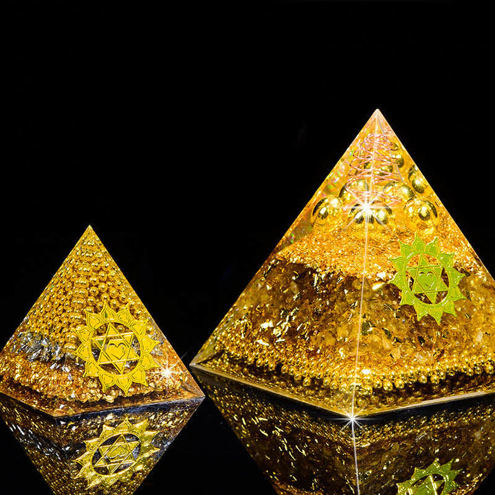Olivenorma "Wealth Attracting" Citrine Clear Crystal Orgone Pyramid - image 7