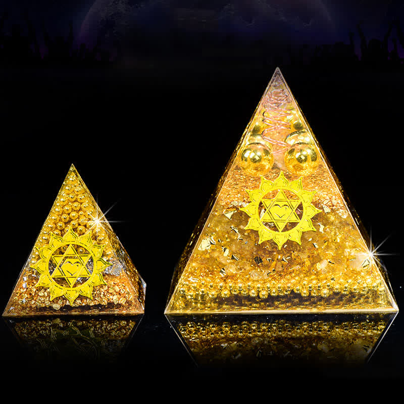 Olivenorma "Wealth Attracting" Citrine Clear Crystal Orgone Pyramid - image 5