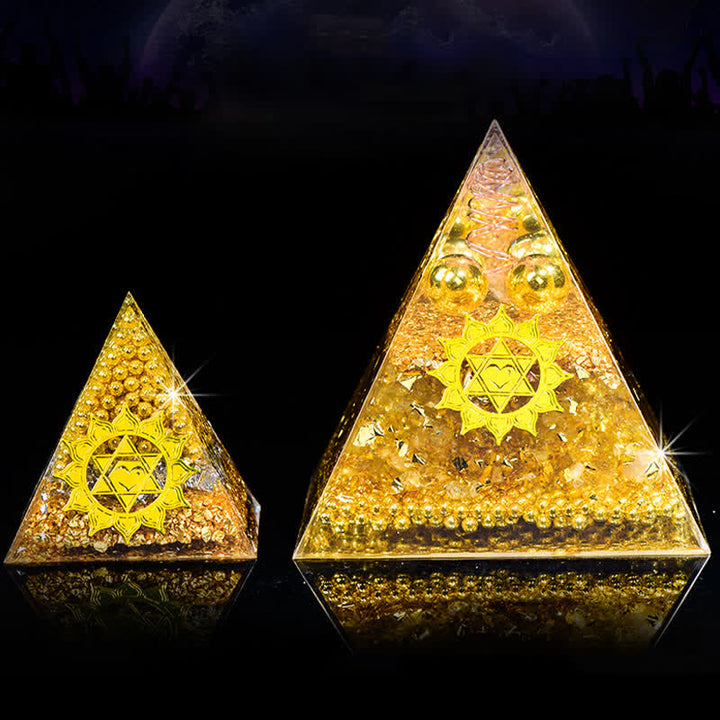 Olivenorma "Wealth Attracting" Citrine Clear Crystal Orgone Pyramid - image 5