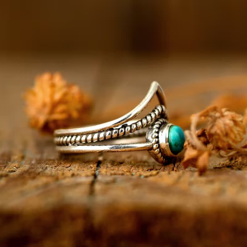 Olivenorma Fashion Hollow Turquoise Ring - image 3