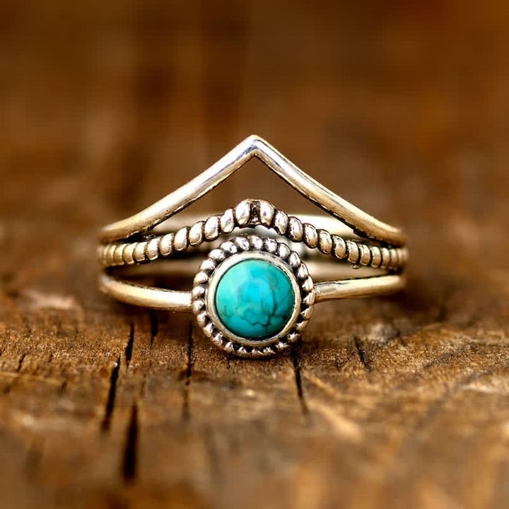 Olivenorma Fashion Hollow Turquoise Ring - US10 - image 0