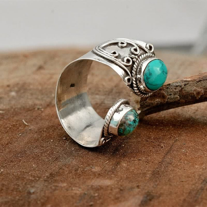 Olivenorma Vintage Turquoise Open Surround Ring - image 4