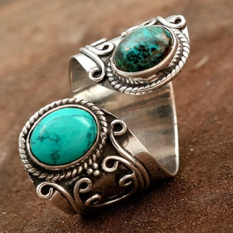 Olivenorma Vintage Turquoise Open Surround Ring - image 2