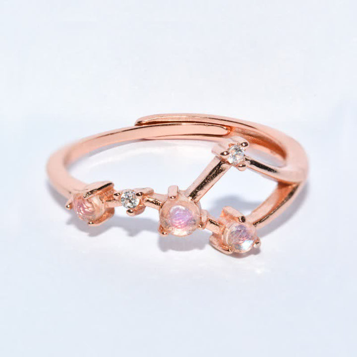 Olivenorma Natural Moonstone Zodiac Symbol Ring - Cancer - Rose Gold - image 18