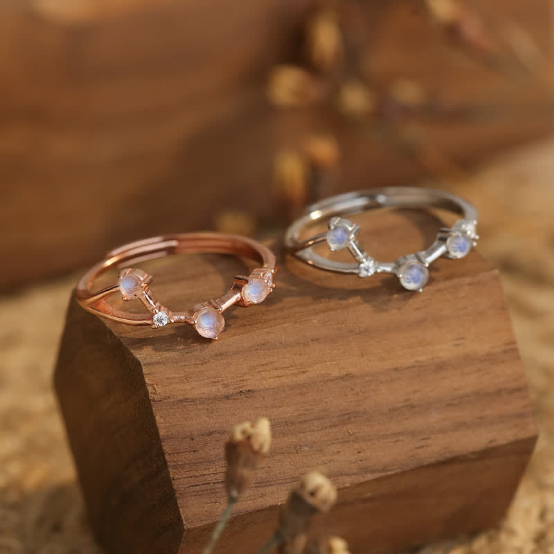 Olivenorma Natural Moonstone Zodiac Symbol Ring - image 0