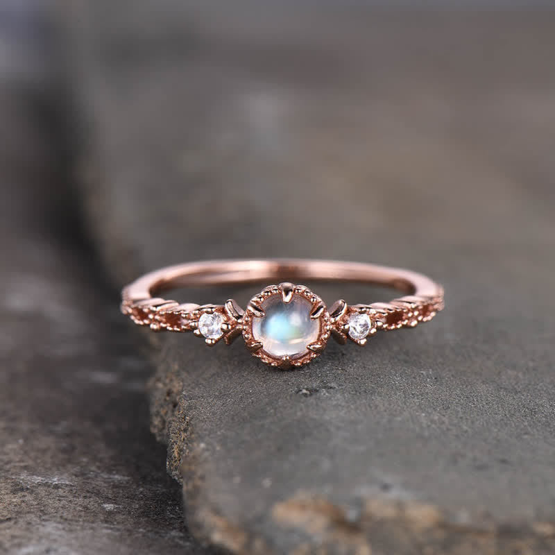 Olivenorma Three Stone Moonstone Engagement Ring - Moonstone - image 0