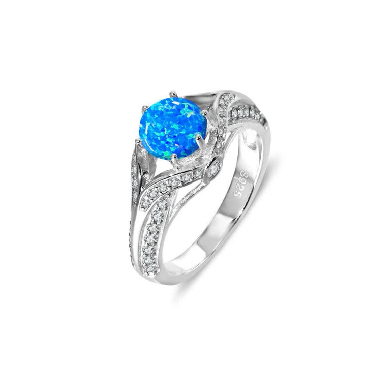 Olivenorma Natural Blue Opal Luxury Ring - image 5