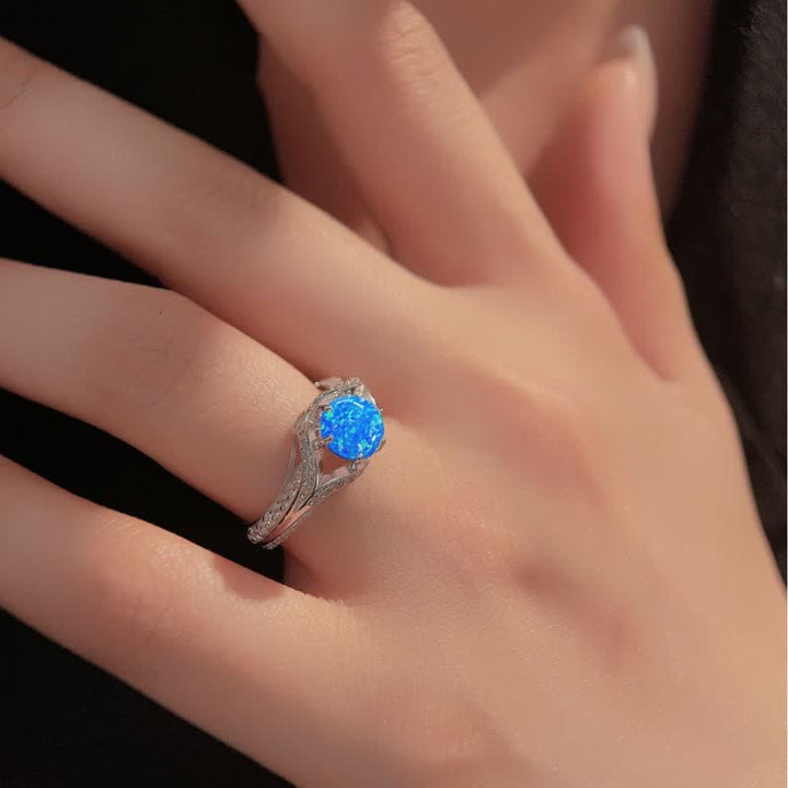 Olivenorma Natural Blue Opal Luxury Ring - image 1