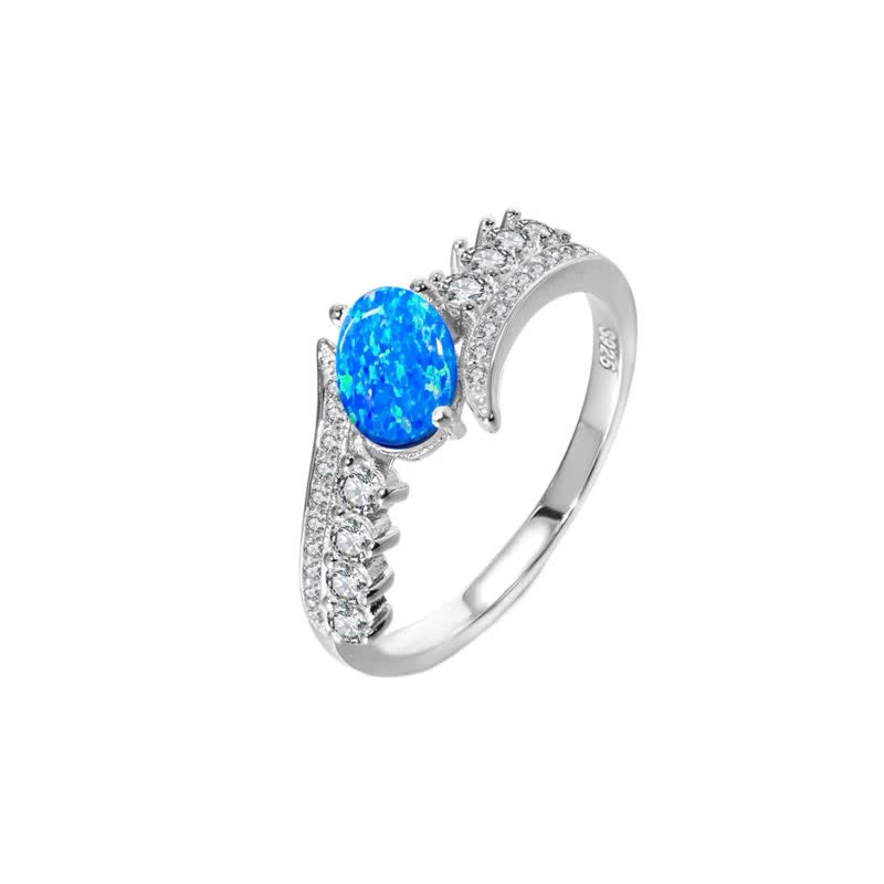 Olivenorma Natural Blue Opal Wrapped Wings Ring - image 2