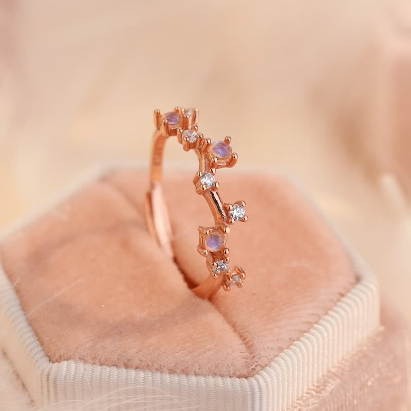 Olivenorma Natural Moonstone Planetary Synthesis Ring - Rose Gold - image 1