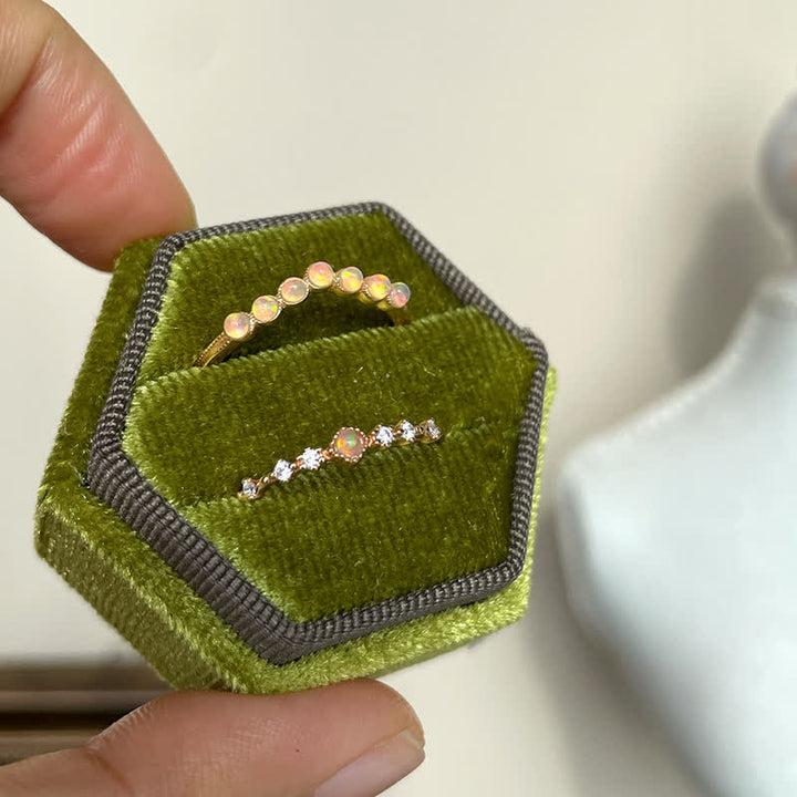 Olivenorma Natural Opal Wave Crown Double Layer Ring - image 24