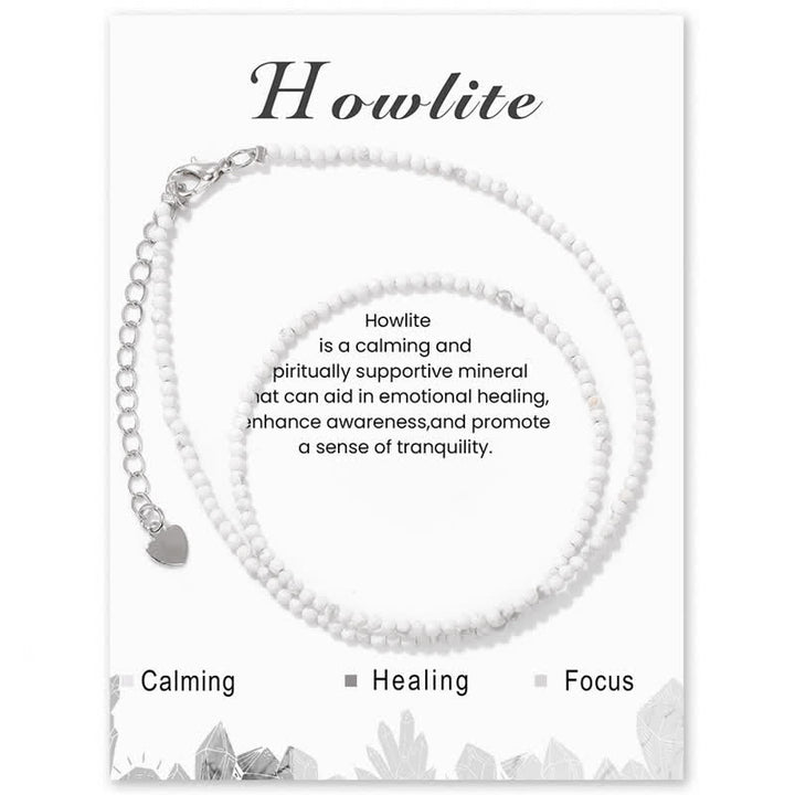 Olivenorma Card Stone Beads Fine Clavicle Necklace - Howlite - image 8