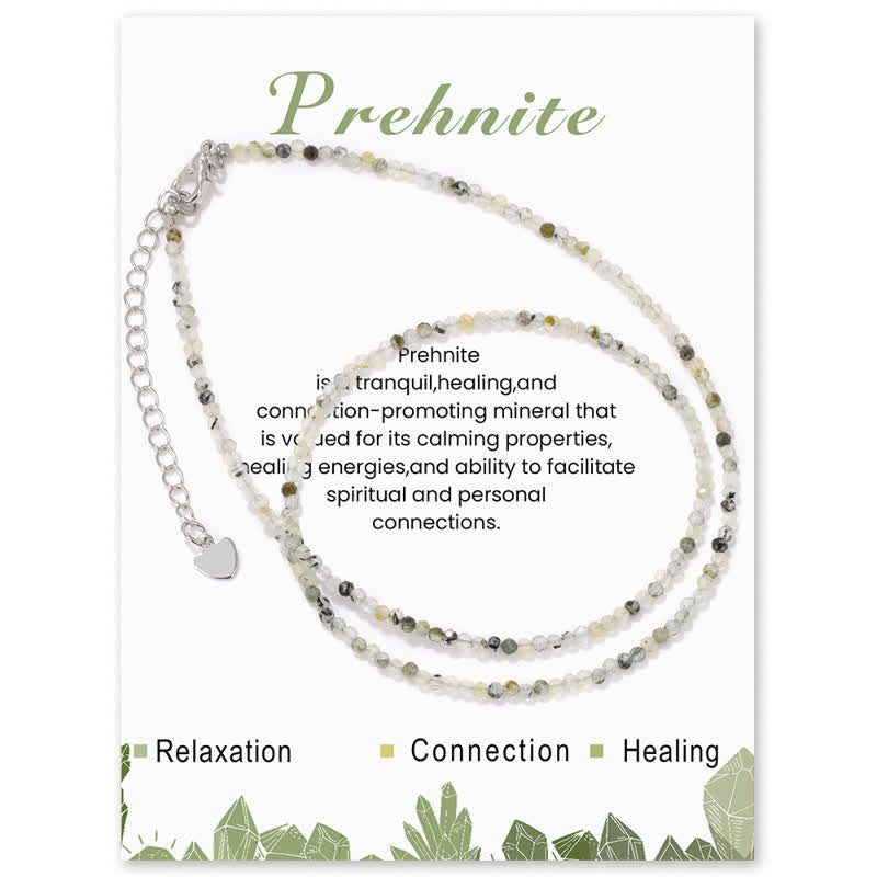 Olivenorma Card Stone Beads Fine Clavicle Necklace - Prehnite - image 28