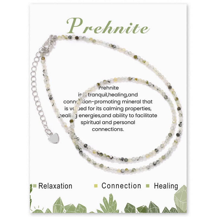 Olivenorma Card Stone Beads Fine Clavicle Necklace - Prehnite - image 28