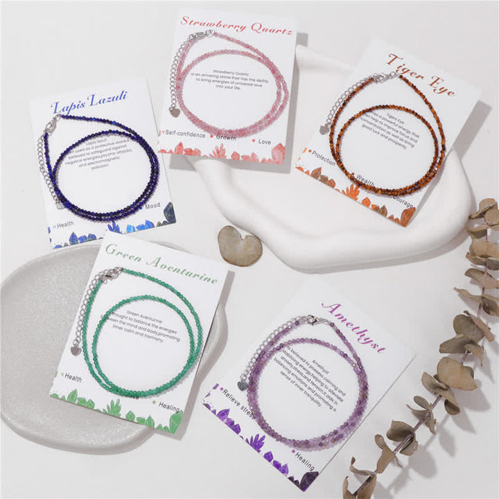 Olivenorma Card Stone Beads Fine Clavicle Necklace - image 34