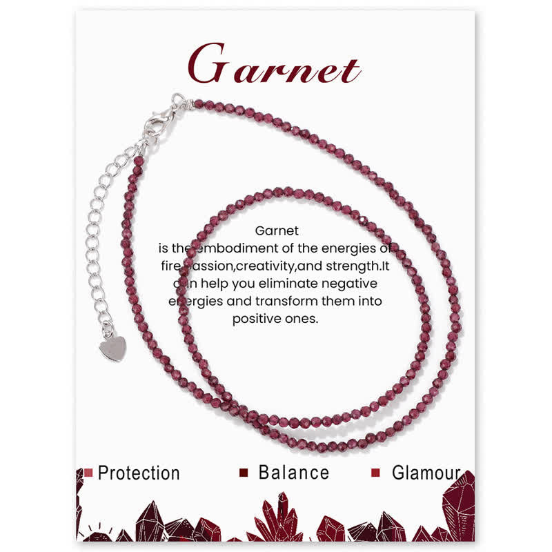 Olivenorma Card Stone Beads Fine Clavicle Necklace - Garnet - image 26