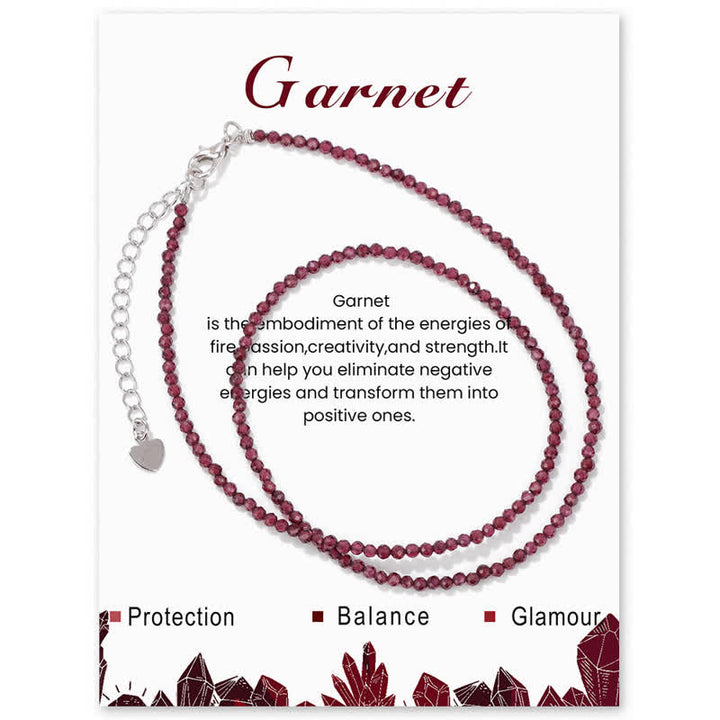 Olivenorma Card Stone Beads Fine Clavicle Necklace - Garnet - image 26