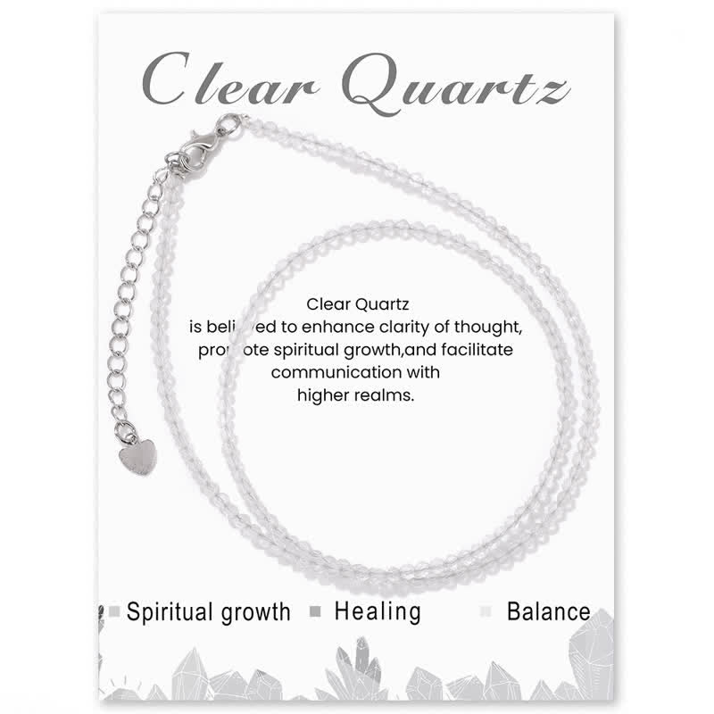 Olivenorma Card Stone Beads Fine Clavicle Necklace - Clear Quartz - image 10