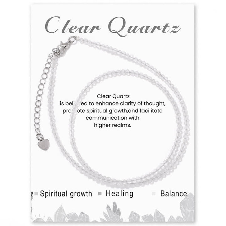 Olivenorma Card Stone Beads Fine Clavicle Necklace - Clear Quartz - image 10