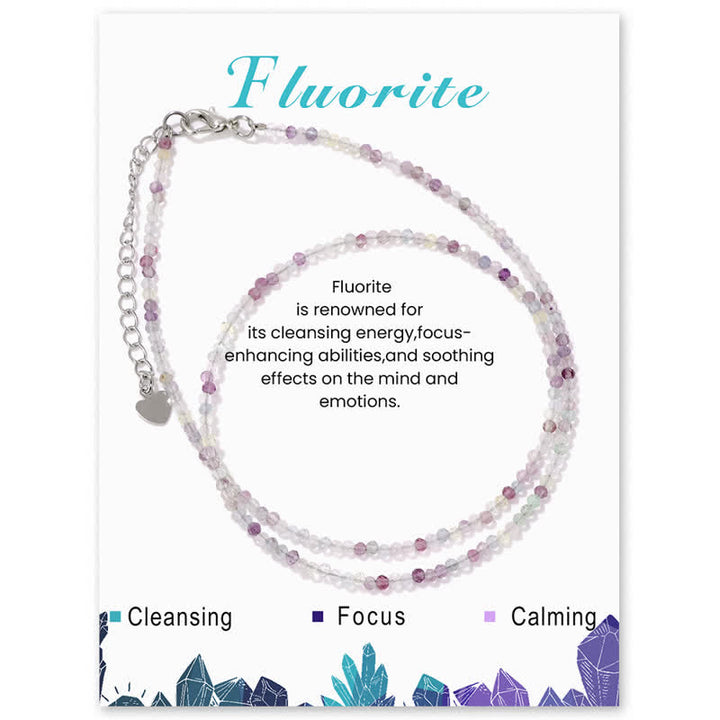 Olivenorma Card Stone Beads Fine Clavicle Necklace - Fluorite - image 16