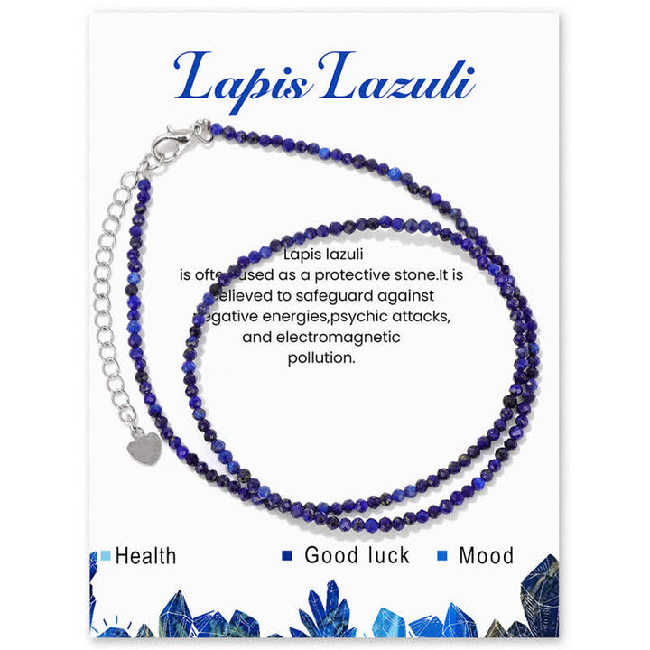 Olivenorma Card Stone Beads Fine Clavicle Necklace - Lapis Lazuli - image 30