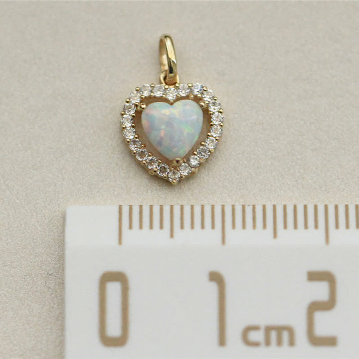 Olivenorma Opal White Zircon Heart Pendant Necklace - image 9