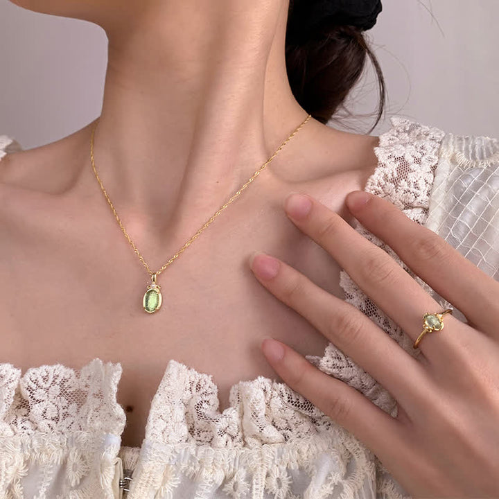Olivenorma Natural Peridot Ring Necklace - image 2