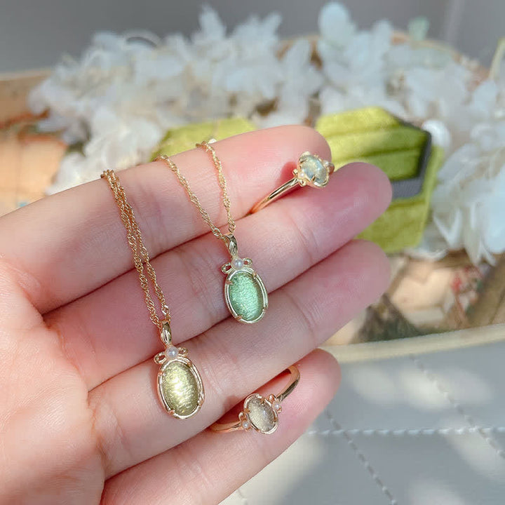 Olivenorma Natural Peridot Ring Necklace - image 7