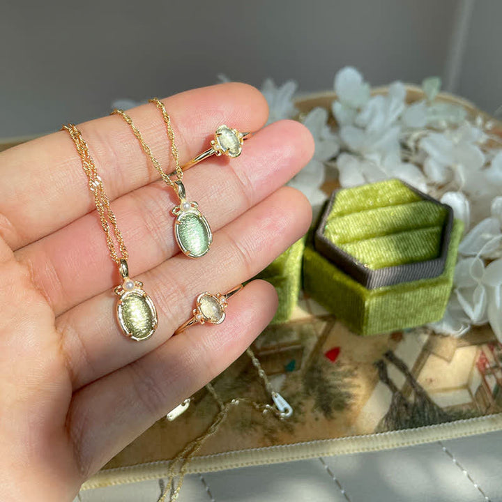 Olivenorma Natural Peridot Ring Necklace - image 11