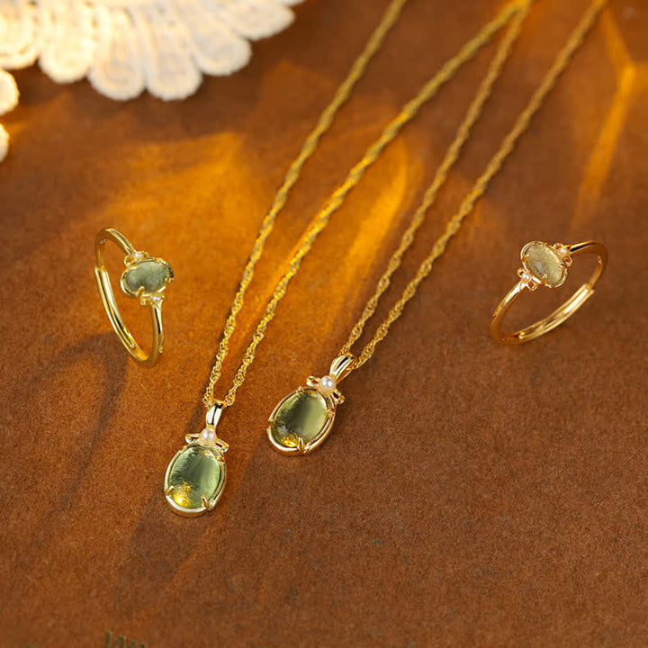 Olivenorma Natural Peridot Ring Necklace - image 18