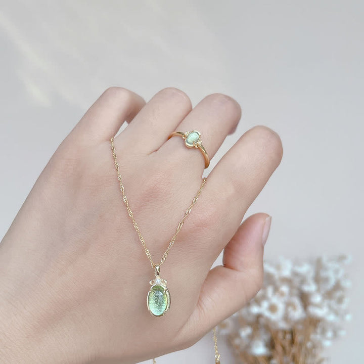 Olivenorma Natural Peridot Ring Necklace - image 4