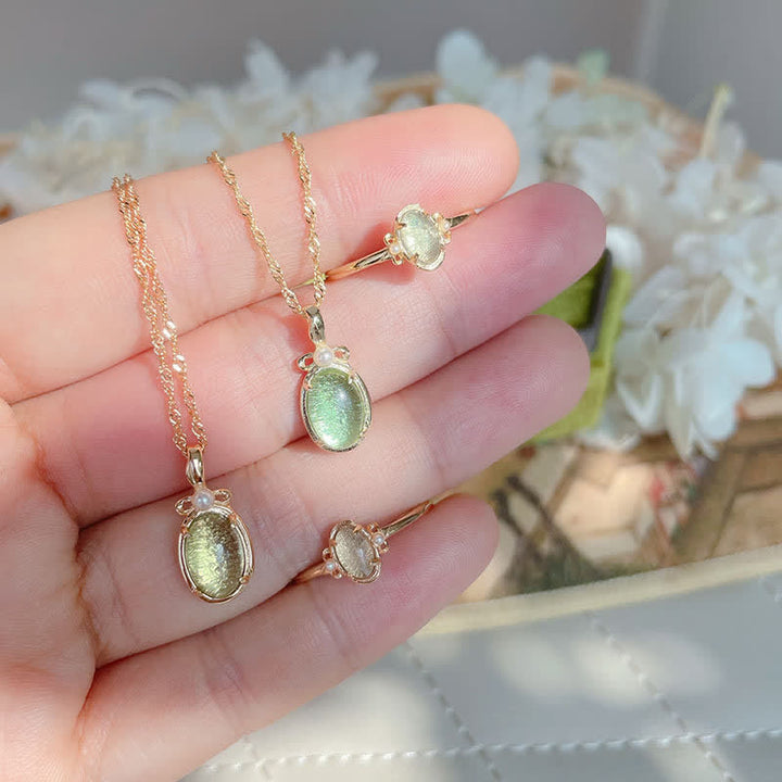 Olivenorma Natural Peridot Ring Necklace - image 8