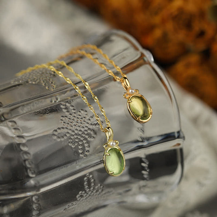Olivenorma Natural Peridot Ring Necklace - image 13