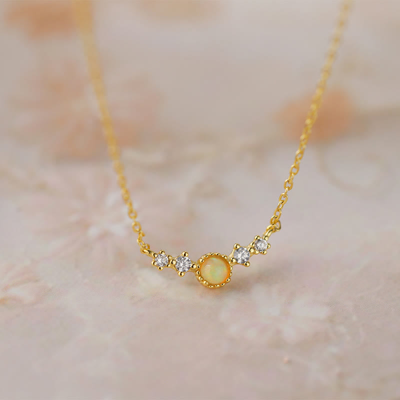Olivenorma Opal White Zircon Long Pendant Necklace - image 5