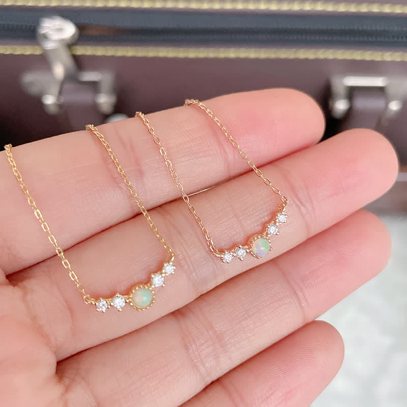 Olivenorma Opal White Zircon Long Pendant Necklace - image 4