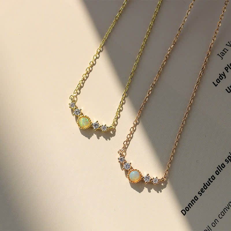 Olivenorma Opal White Zircon Long Pendant Necklace - image 2