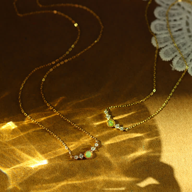 Olivenorma Opal White Zircon Long Pendant Necklace - image 8