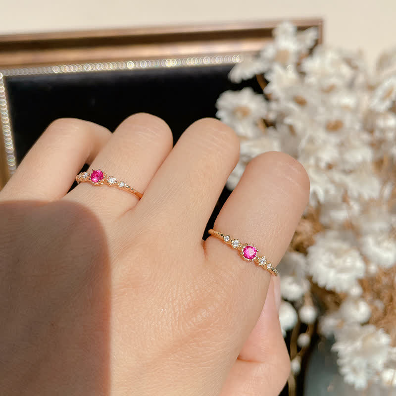 Olivenorma Delicate Garnet Ring Earrings Necklace - image 5