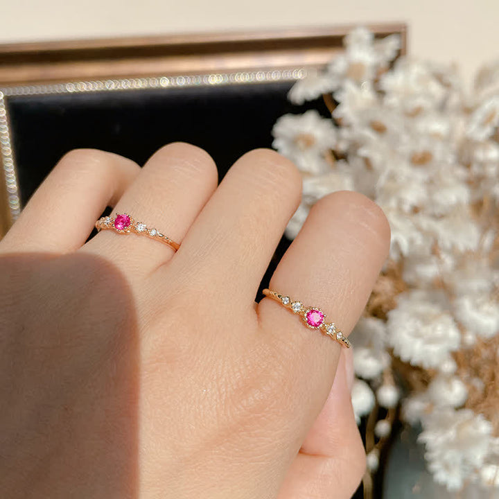 Olivenorma Delicate Garnet Ring Earrings Necklace - image 5