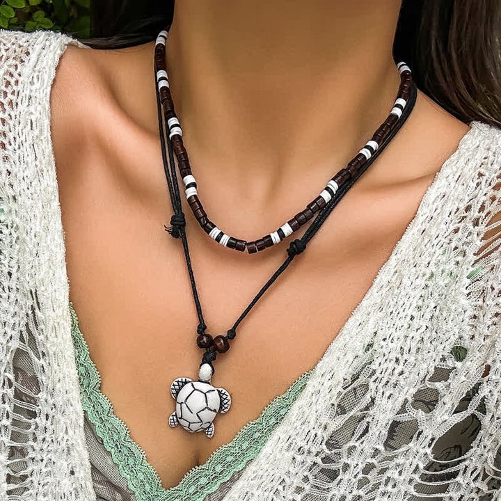 Olivenorma Natural Stone Butterfly Turtle Pendant Necklace Set - image 6
