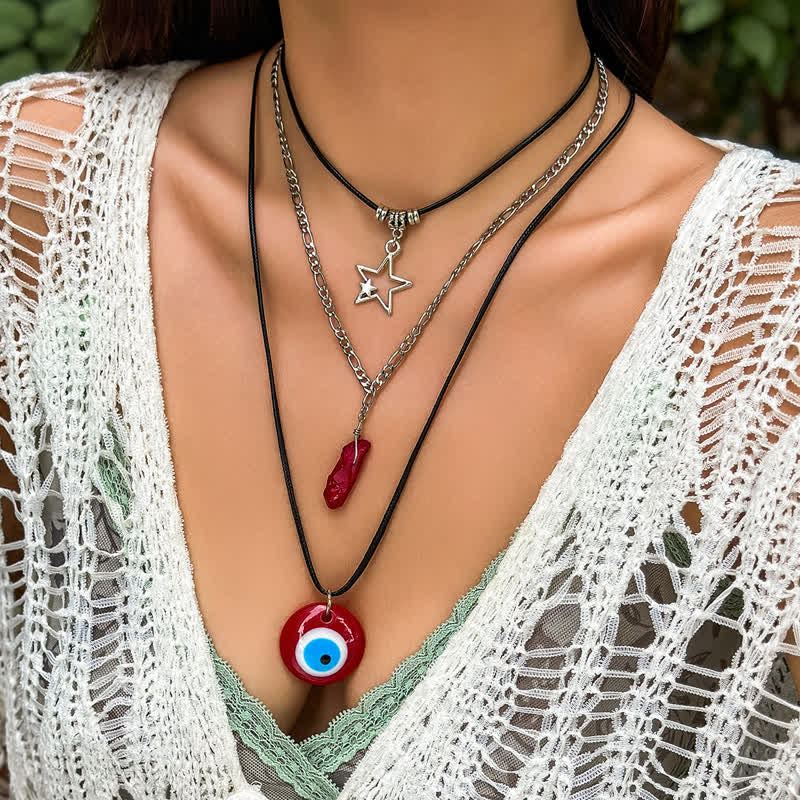 Olivenorma Natural Stone Tree Of Life Pendant Necklace Set - Red Quartz - image 4