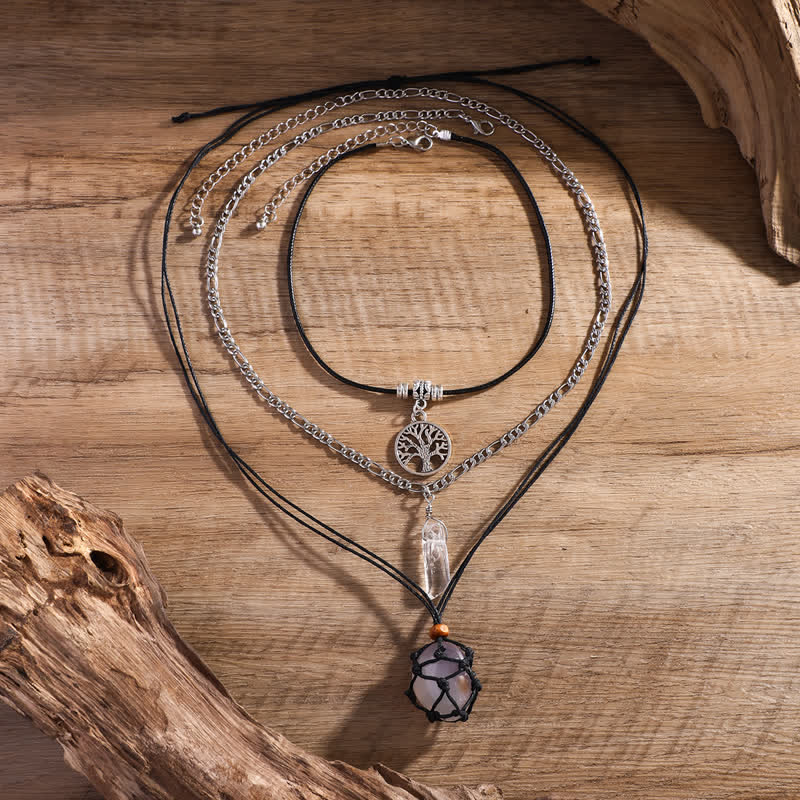 Olivenorma Natural Stone Tree Of Life Pendant Necklace Set - image 30