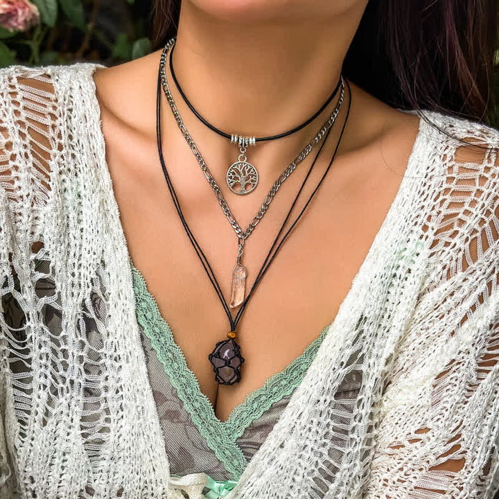 Olivenorma Natural Stone Tree Of Life Pendant Necklace Set - image 29