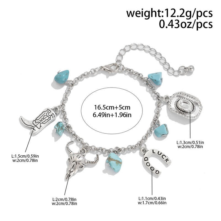 Olivenorma Bohemian Cowboy Style Turquoise Bracelet Necklace - image 6