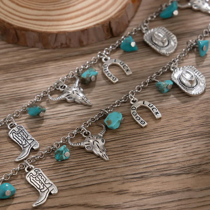 Olivenorma Bohemian Cowboy Style Turquoise Bracelet Necklace - image 1