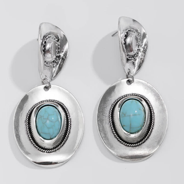 Olivenorma Natural Turquoise Exaggerated Pendant Earrings Necklace - image 6