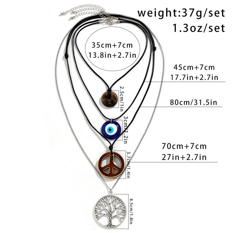 Olivenorma Chakra Tree Of Life Evil Eye Pendant Necklace Set - image 4