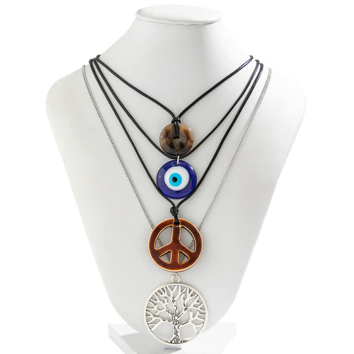 Olivenorma Chakra Tree Of Life Evil Eye Pendant Necklace Set - image 2